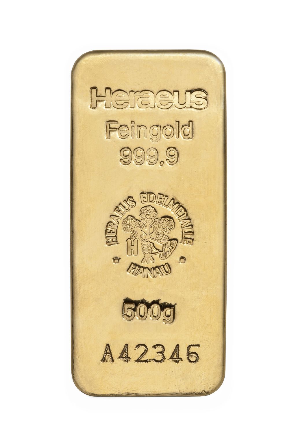 500 g Heraeus/Umicor/Valcambi/Pamp Goldbarren gegossen Neuware