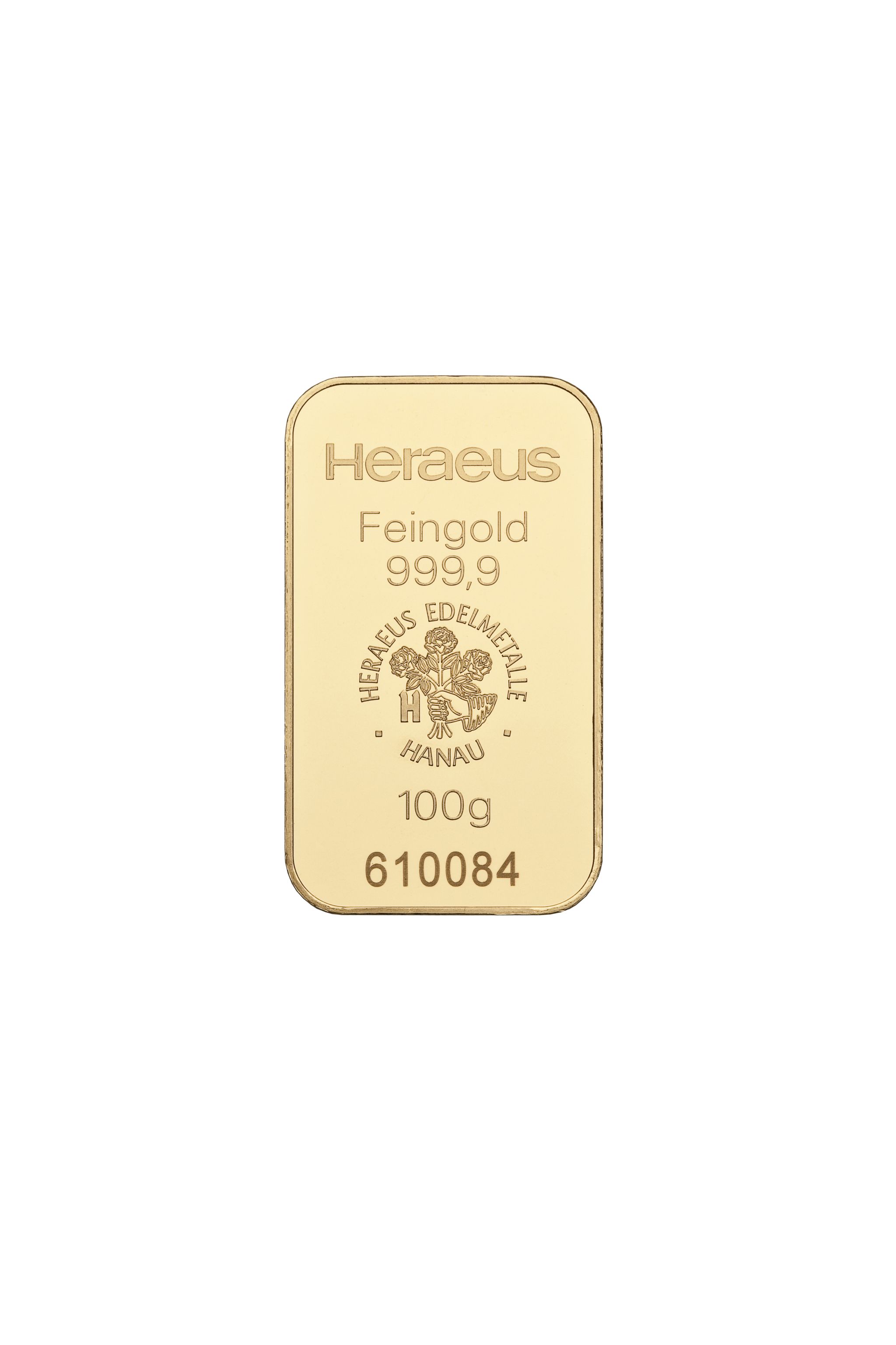 100 g Heraeus oder Umicore Goldbarren geprägt Neuware