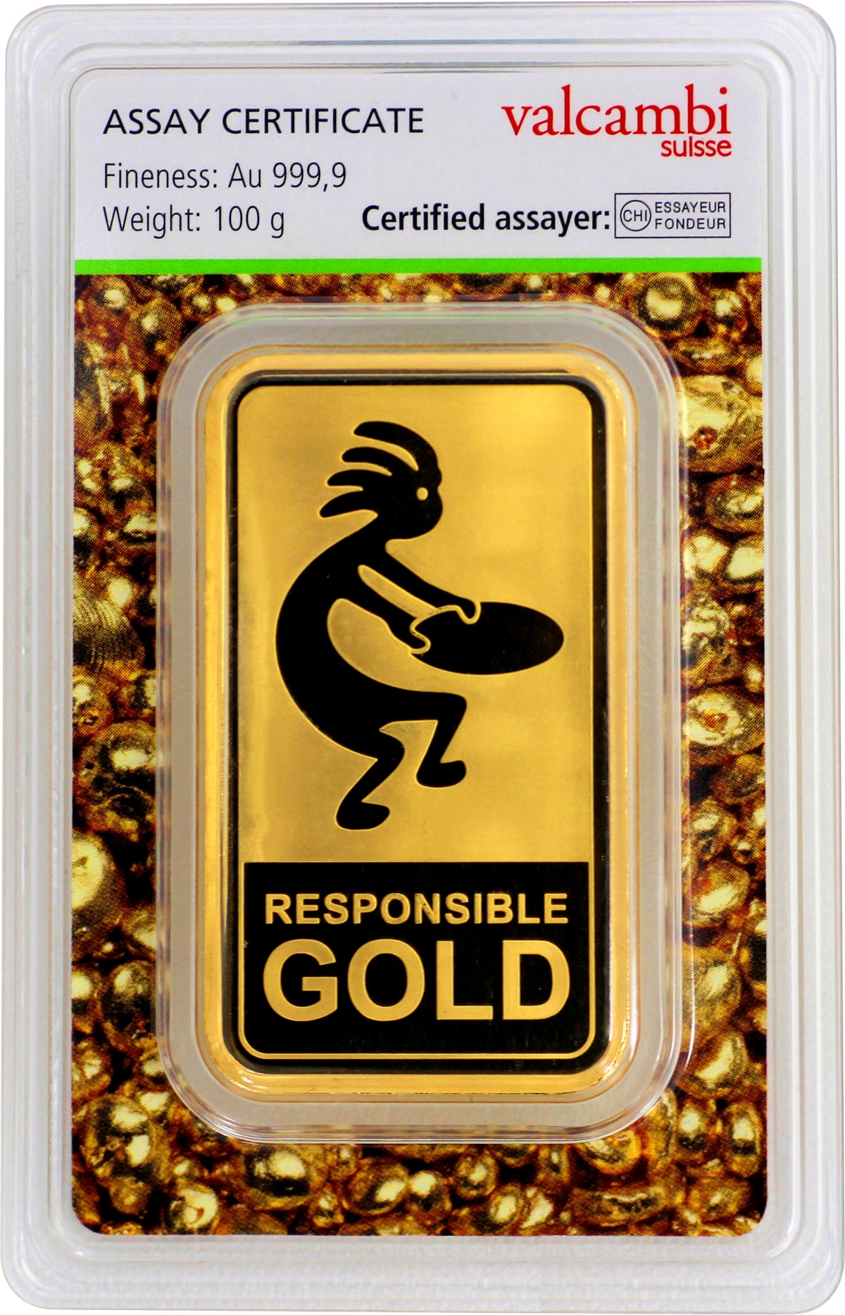 100 g Valcambi Responsible Goldbarren