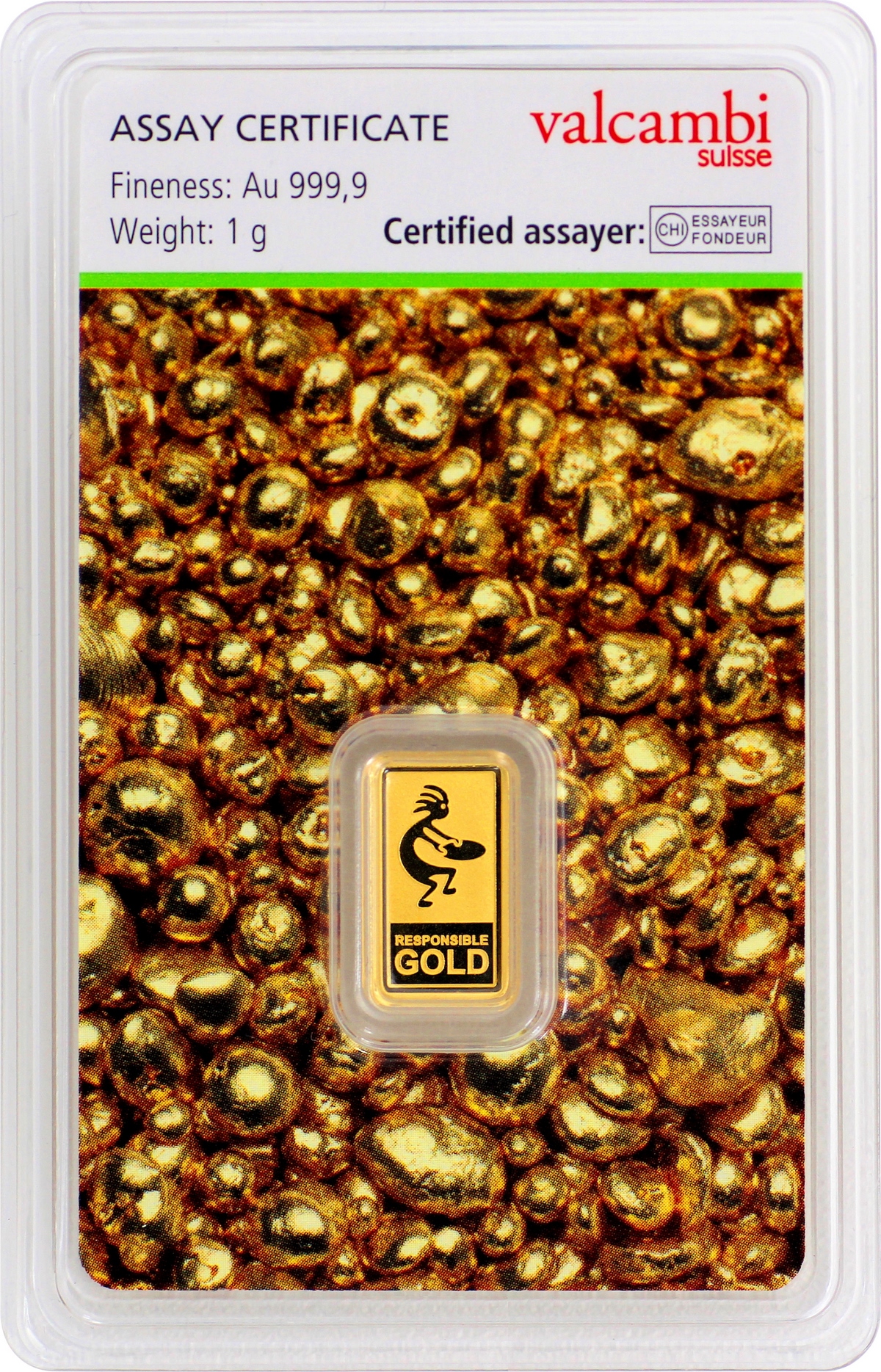 1 g Valcambi Responsible Goldbarren