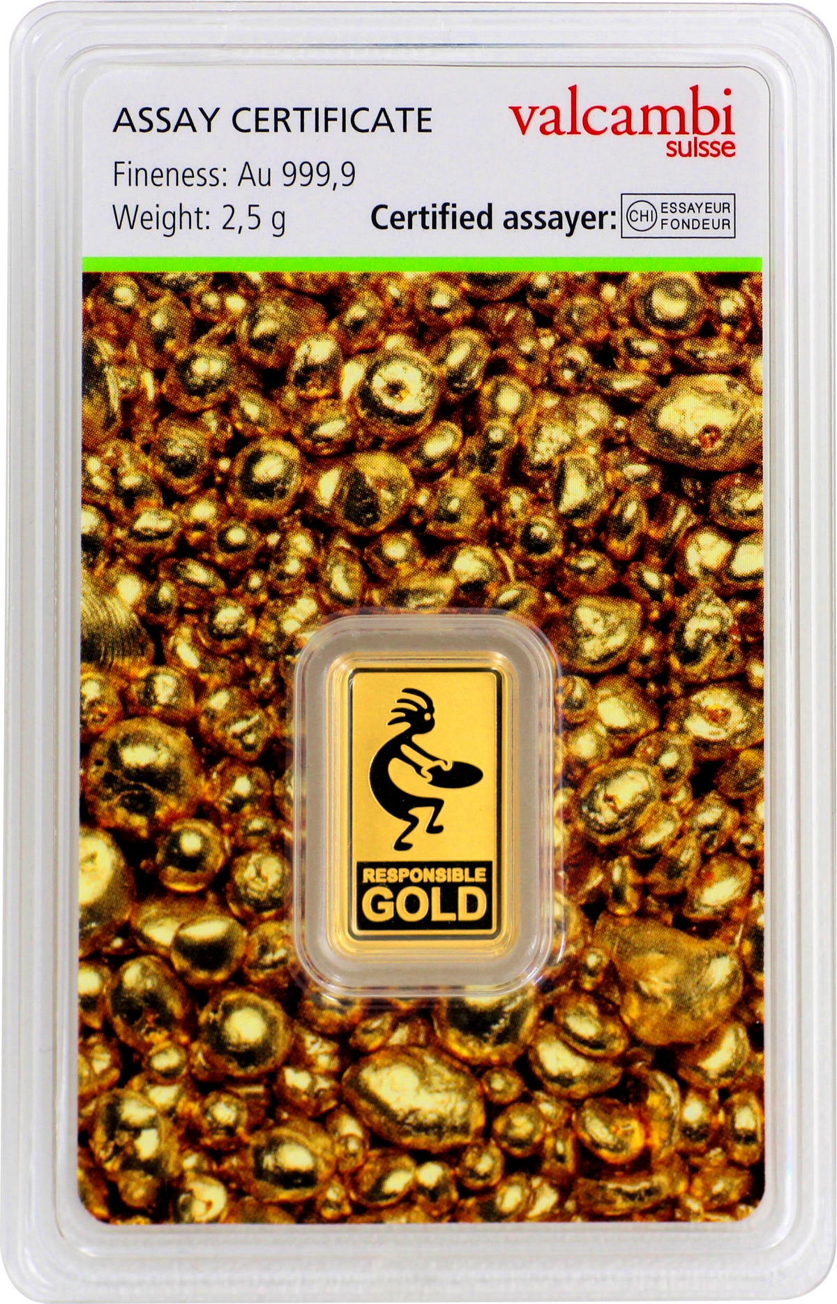 2,5 g Valcambi Responsible Goldbarren