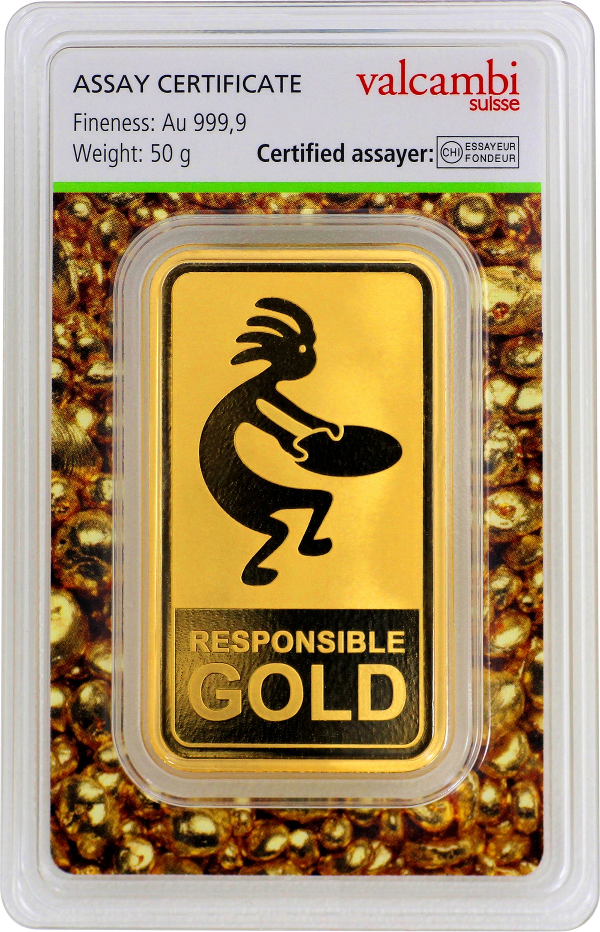 50 g Valcambi Responsible Goldbarren